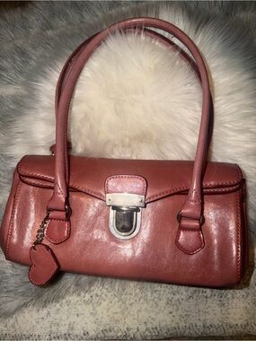 Tina Rich Women’s Pink Leather Top-Handle Shoulder Bag 2000s. Vintage